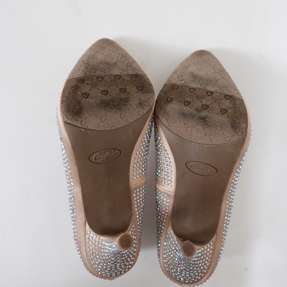 Candie's Rhinestone Embellished Pointed Toe Heels Size 9 Party Wedding - Picture 9 of 11